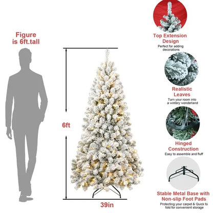 5ft Pre-lit Flocked Artificial Christmas Tree