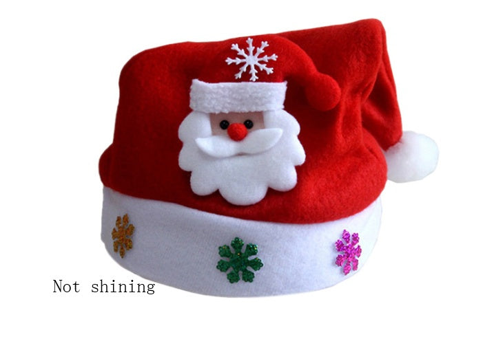 Christmas Decorations Non-woven Cartoon Applique Luminous Hat