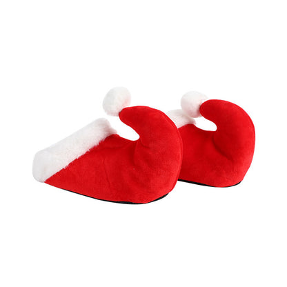 Cotton Slippers Red Santa Elf Shoes