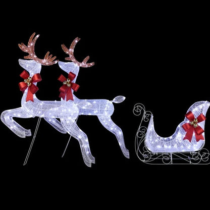 3-Piece Lighted Set Of 2 Reindeer