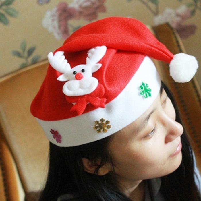 Christmas Decorations Non-woven Cartoon Applique Luminous Hat