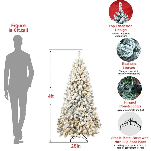 5ft Pre-lit Flocked Artificial Christmas Tree