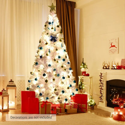 1 Pc 6 Feet White Christmas Tree With Metal Stand Simple And Unlit Tree