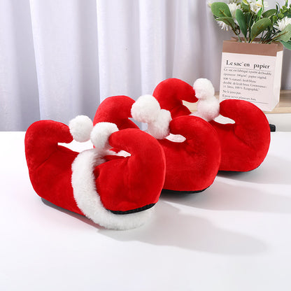 Cotton Slippers Red Santa Elf Shoes