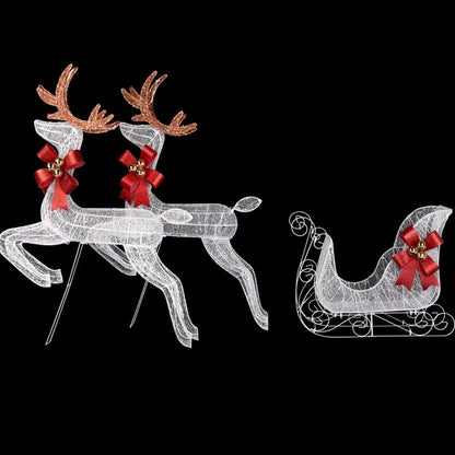 3-Piece Lighted Set Of 2 Reindeer